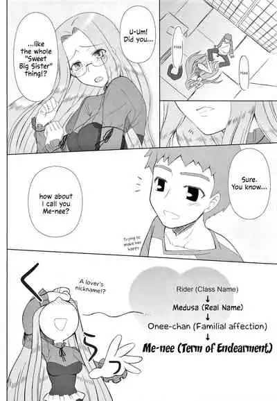 Yappari Rider wa Eroi na 8 "Rider, Oneechan ni naru" | As expected, Rider is erotic 8. "Oneechan was worried about you"