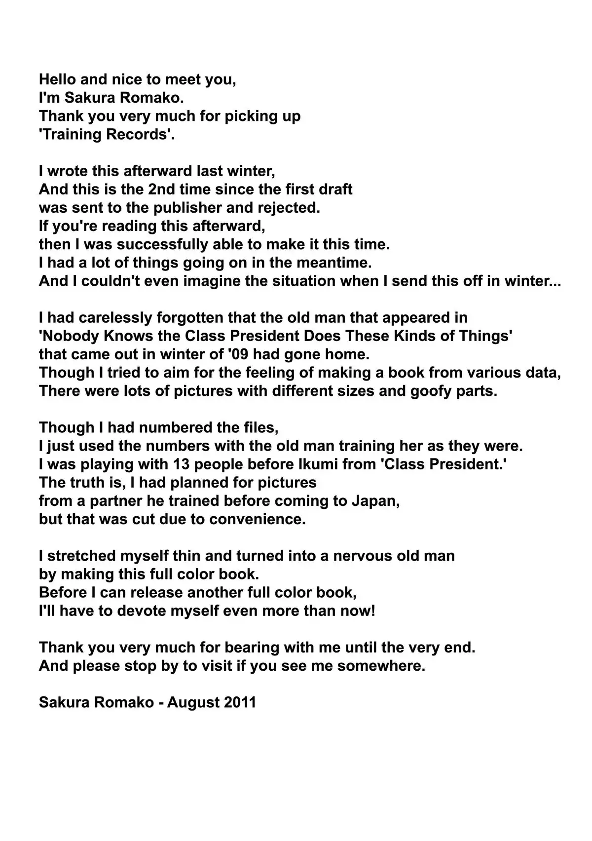 Choukyou Kiroku | Training Records