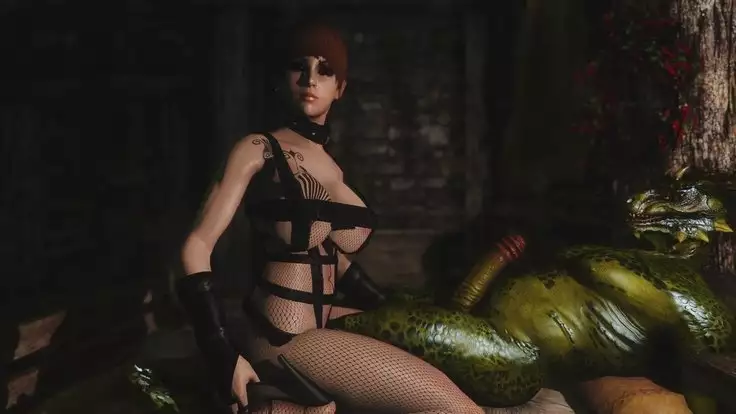 Skyrim Dragon-Whore and Argonian