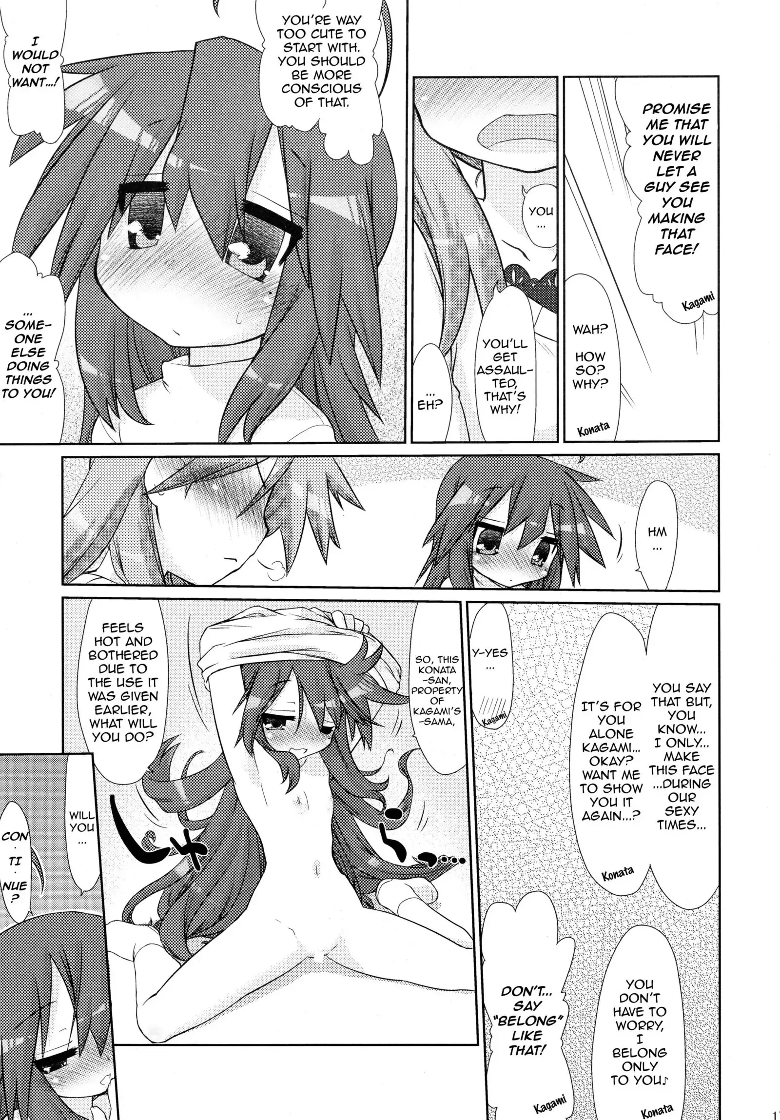 Ijiwaru Kagami. Ijirare Konata. | Meanie Kagami. Teased Konata.