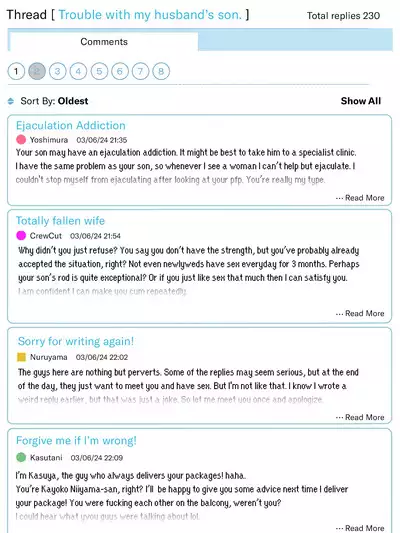 Otto no tsurego ni, komattemasu. | Trouble With My Husband’s Son.