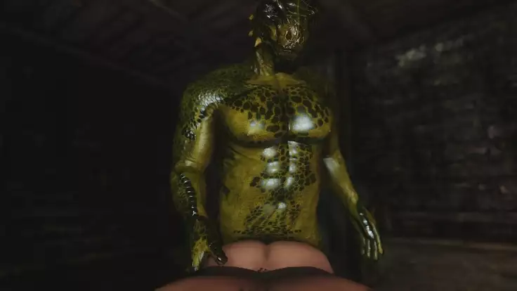 Skyrim Dragon-Whore and Argonian