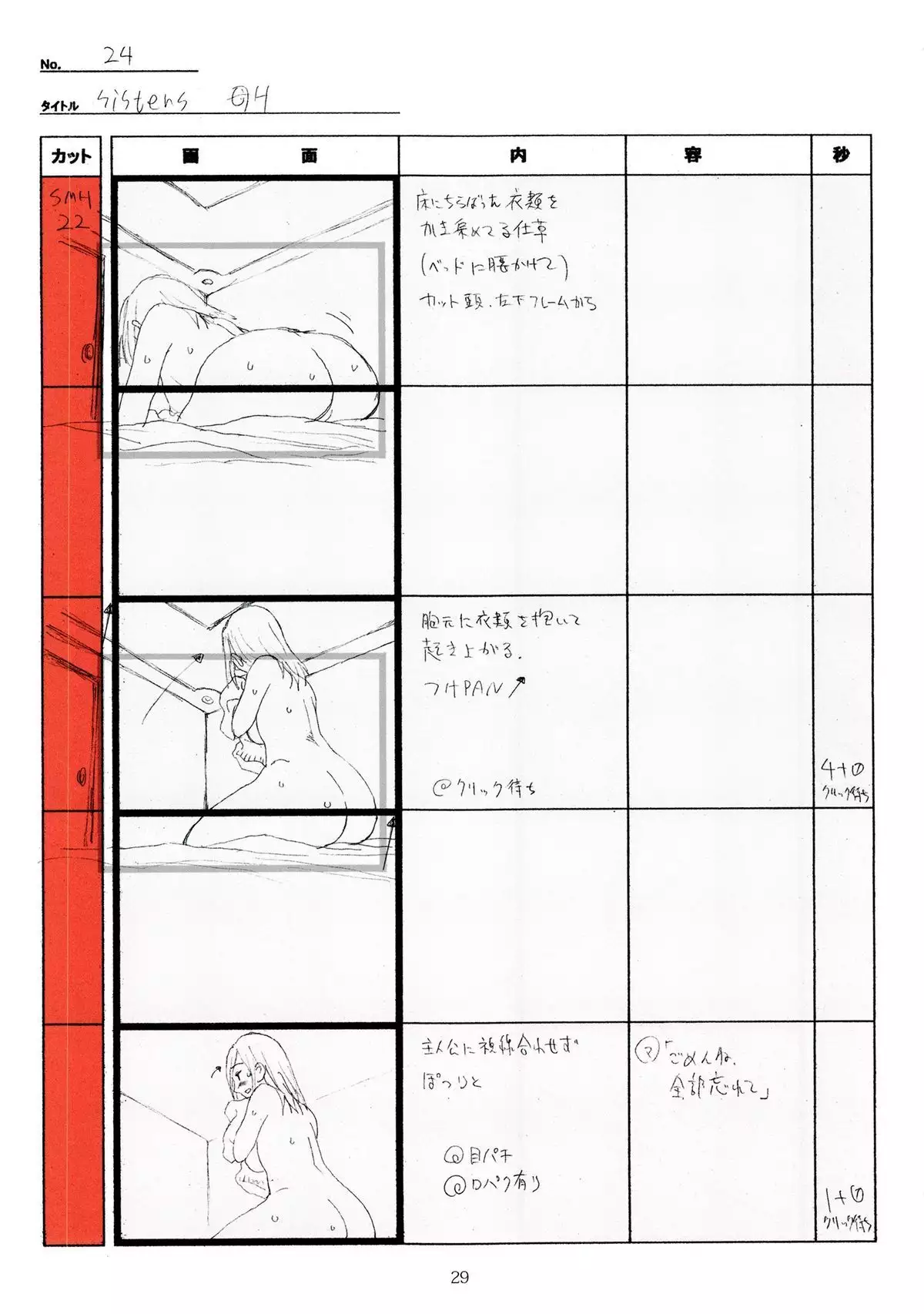 SISTERS -Natsu no Saigo no Hi- H Scene All Part Storyboard