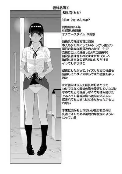 Hinnyuu Imouto o Kyonyuu ni Shite Yome ni Shite Mita