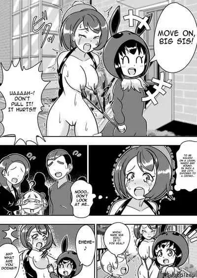 Yuri-chan, Pokemon pretend to be naked and take a walk with a nipple lead