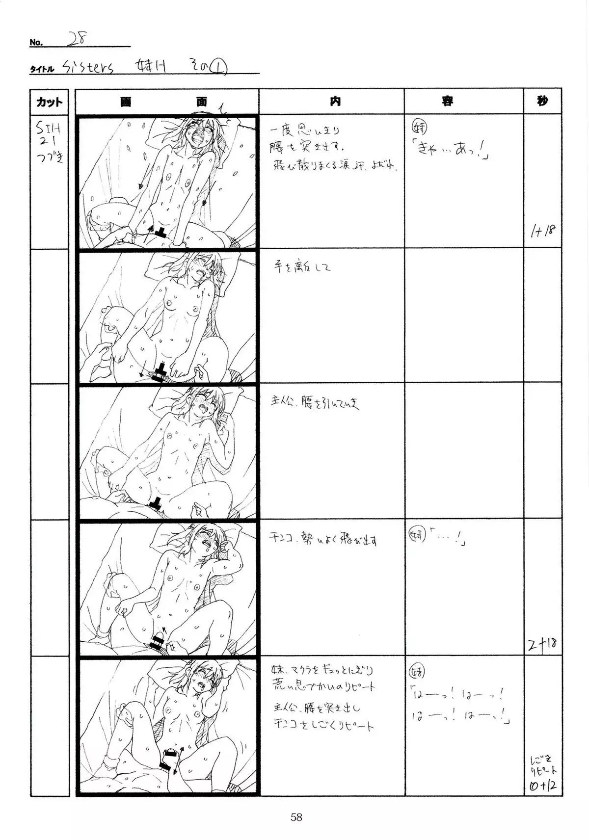 SISTERS -Natsu no Saigo no Hi- H Scene All Part Storyboard
